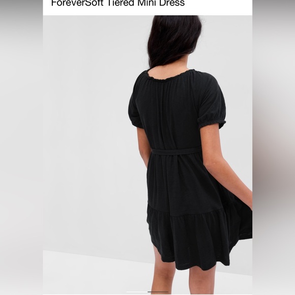 Gap Factory Black Tiered short sleeve Mini Dress - Picture 2 of 6